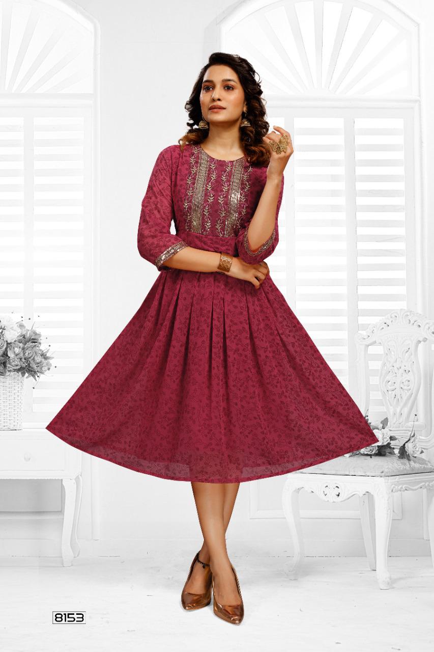 Zulfat 8153 New Regular Wear Georgette Printed Kurti Collection